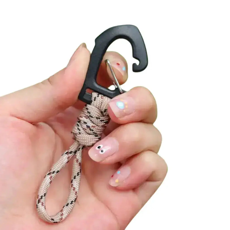 Habicare SS Triangle Hook With Rope Habicare Paracord Triangle Hook Keychain Clip