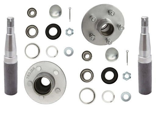 Trojan 1500kg Non Braked Hub and Stub Kit Durable 1045 Steel Ready to Install for NZ AU Trailers