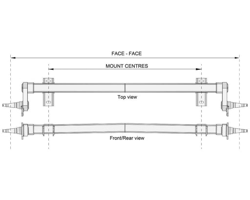 Trojan Duratorque 1750kg Straight Beam Trailer Axle For Heavy Duty Trailers Ultra Stable Ride – view 2