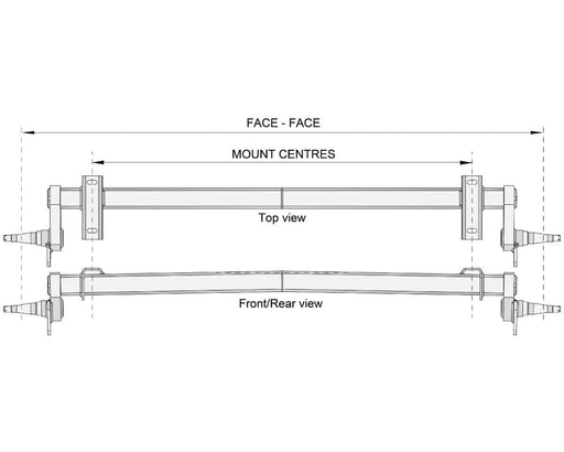 Trojan Full Beam Duratorque 1750kg Top Hat Axle With Independent Wheel Action For All Trailers – view 2