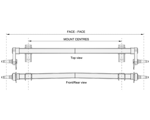 Trojan Duratorque 2200kg Straight Beam Low Rider Trailer Axle With Independent Suspension – view 2