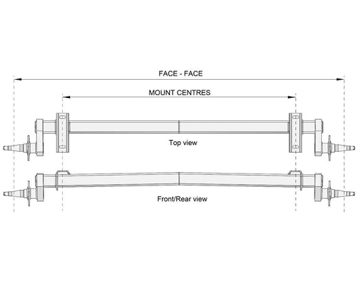 Trojan Duratorque Full Beam 1750kg Heavy Duty Electric Drum Trailer Axle For Trailer Owners Independent Suspension – view 2