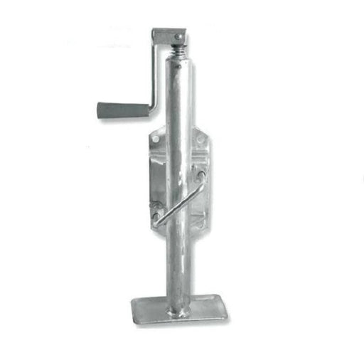 Trojan Jockey Stand Flat Foot 350kg Folding Handle Galvanized Finish For Trailer Mounting And Mobile Workshop Heavy Duty
