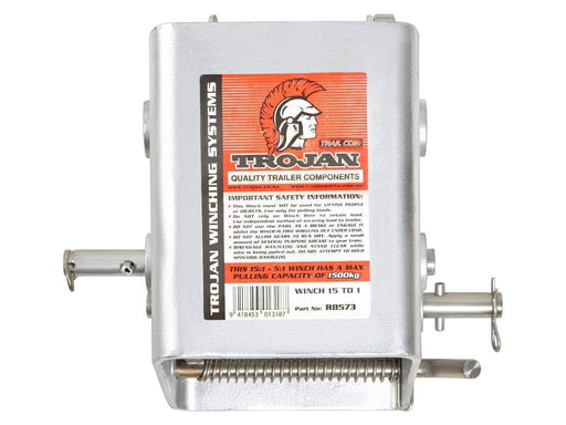 Trojan Manual Trailer Winch Wide Body 15 To 1 Marine Heavy – view 1