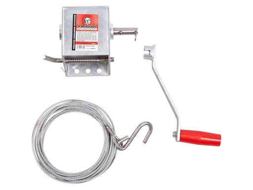 Trojan Manual Trailer Winch 250kg Max Pull For Boats Rugged Marine Grade All Weather 6m Wire Rope – view 1