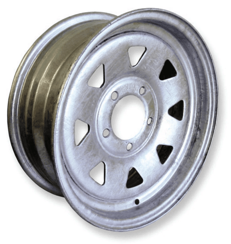Trojan Rims 13” Galvanised Trailer Wheel Rims Stud: 5 x 4 1/4” Trojan 13 Inch Galvanised Trailer Wheel Rim 5x4 Inch