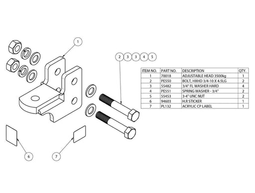 Trojan Adjustable Tongue 3500KG Heavy Duty Trailer Hitch For Precise Alignment On Road – view 1