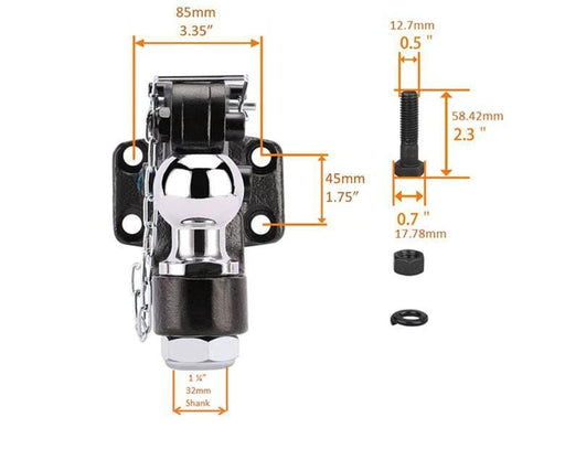 Trojan Hr Pintle HK 8 Ton Pintle Hitch With 50mm Ball For Heavy-Duty Construction Farm And Industrial Towing – view 6