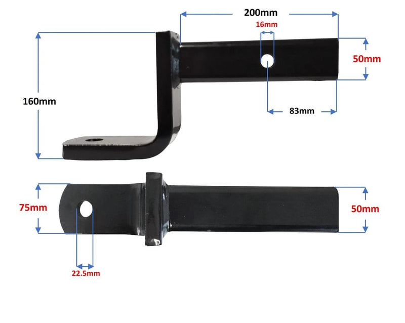 Trojan Tow Ball Mounts Towball Mount 160MM Drop 2500KG- In store Trojan Towball Mount 160mm Drop 2500kg Level Towing