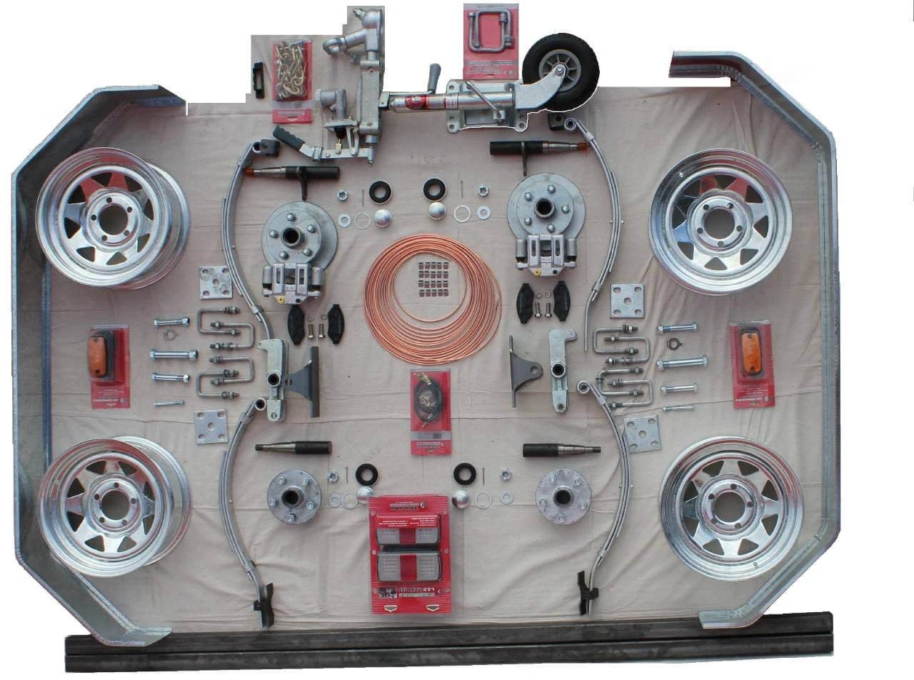 Trojan 2250kg Tandem Axle Braked Trailer 14 Inch Kit For Professionals Heavy Duty Hauling