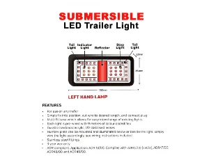 Trojan trailer lights LED Submersible Combination Left Hand Light LED Submersible Left Hand Boat Light Trojan