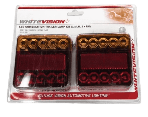 Trojan Trailer Electrical Connectors LED Tail Set 100X100 10-30V .4M Blister Whitevision LED Tail Set 100X100 10 30V Blister