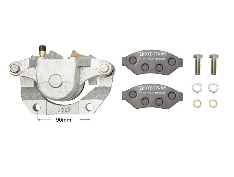 Trojan Caliper Hydraulic Cast Iron One Unit for Heavy Trailers Corrosion-Resistant SG Iron Geomet Plating – view 1