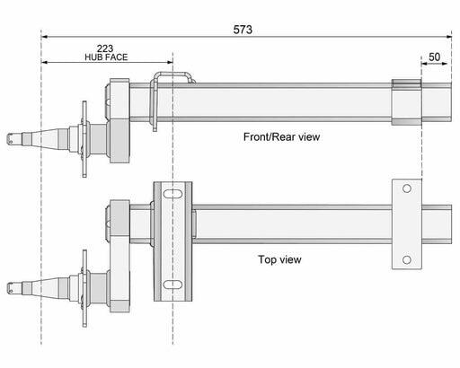 Trojan Duratorque Half Beam Left 1750kg Pair for Trailers – view 2