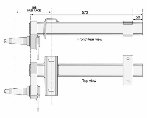 Half Beam Duratorque Left Trojan 1100kg Capacity for Industrial Heavy Duty 2200kg Per Pair – view 2