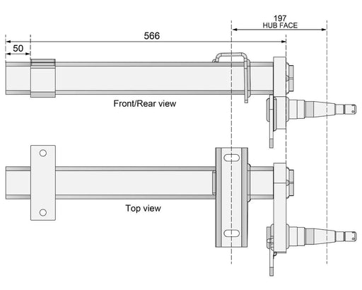 Trojan Duratorque Half Beam Right Axle Pair 1000kg Heavy Duty Trailer Component For Retro Projects – view 2