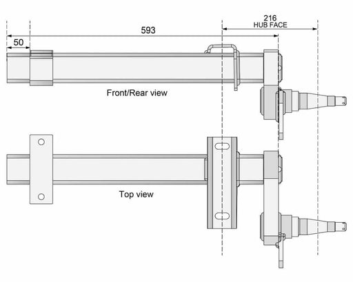 Trojan Duratorque Right Half Beam Top Hat Heavy Duty 875kg Each 1750kg Per Pair – view 2