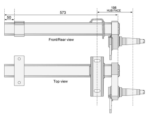 Trojan Trojan Duratorque Axles Trojan Half-Beam Duratorque Right 2200kg Trailer Axle Trojan Half-Beam Duratorque Right 2200kg