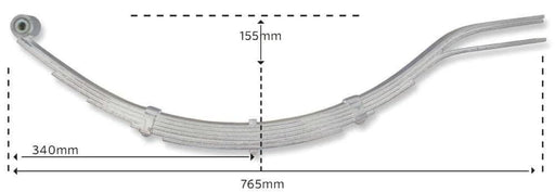 Trojan Long Slipper Spring 3LF 650kg Pair Dacromet Coated for Heavy Duty Vehicle Suspension Systems