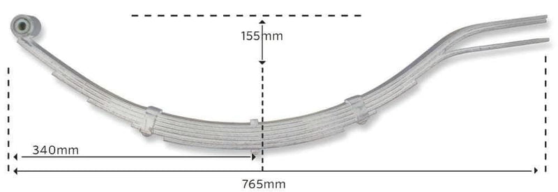 Trojan Trojan Suspension Products Long Multi-leaf Slipper Spring 5LF 1000kg Trojan Long Multileaf Slipper Spring 5LF 1000kg