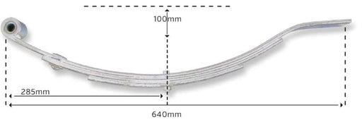 Trojan Short Series Multi-Leaf Slipper Spring 4LF 1000kg Pair Dacromet-Coated Heavy-Duty Single-Axle Trailer Suspension