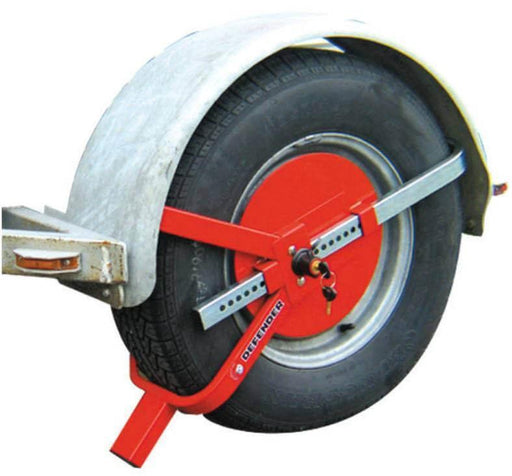 Trojan Trailer Wheel Clamp Defender 165/195 Ultimate Security All Weather Zinc Finish Quick Fit For Trailers