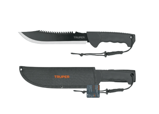 Truper Machette Bush Knife 250mm TPR Handle Rugged Ergonomic Grip With Sheath For Camping