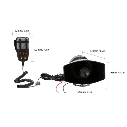 12V 110dB Air Horn Siren Car Emergency Siren + MIC Speaker – view 2