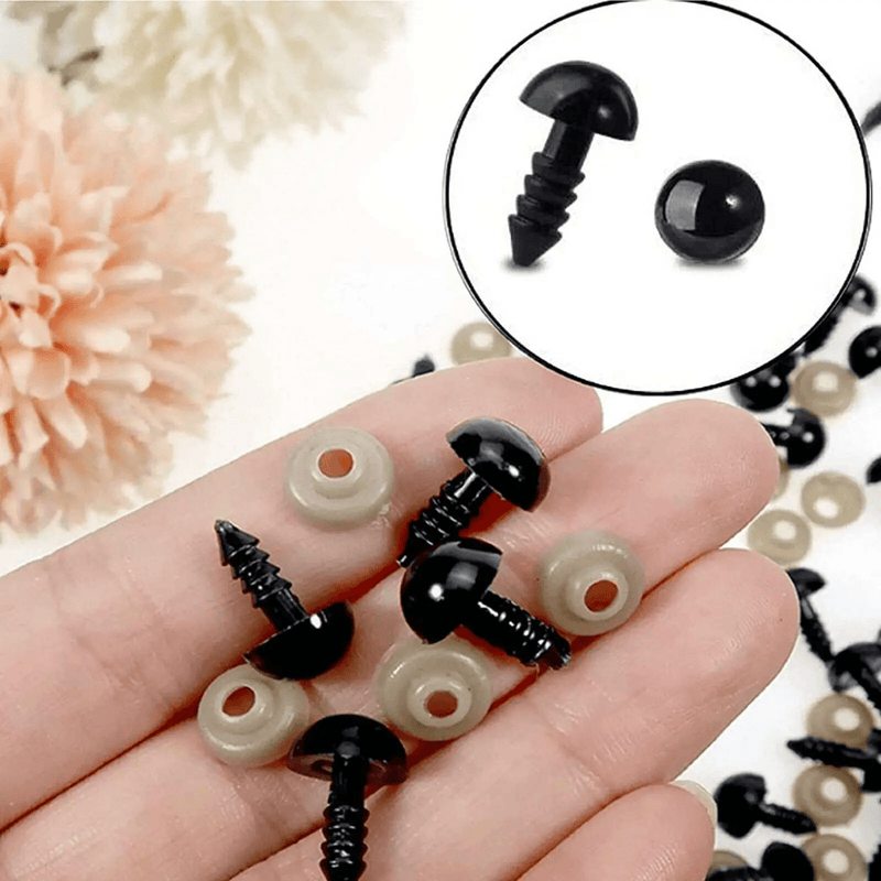 salelink.co.nz Unbranded 100Pcs Plastic Toy Screw Eyes Kit for Doll 100 Piece Plastic Screw Eyes Kit For Dolls And Bears