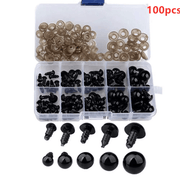 salelink.co.nz Unbranded 100Pcs Plastic Toy Screw Eyes Kit for Doll 100 Piece Plastic Screw Eyes Kit For Dolls And Bears
