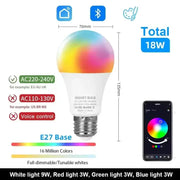 Habicare Smart LED Bulb 15W/18W E27/B22, Dimmable Smart LED Bulb 15W/18W E27/B22, Dimmable