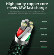 techplus Type-C Nylon Braided Cable 1M – Fast Charging USB-C Phone Cable Type C Nylon Braided USB C Cable 1M Fast Charging