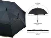 Black Double-Canopy Umbrella Windproof 150CM Large Auto-Open +Cover – view 4