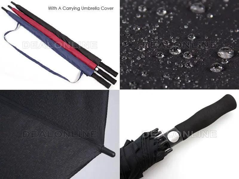 Black Double-Canopy Umbrella Windproof 150CM Large Auto-Open +Cover – view 6