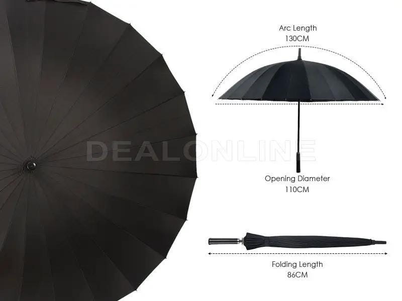dealonline.co.nz dealonlinenz 24-Rib Umbrella with Carrying Cover - Arc 130CM NAVY Navy 24 Rib Umbrella Arc 130cm Manual Open