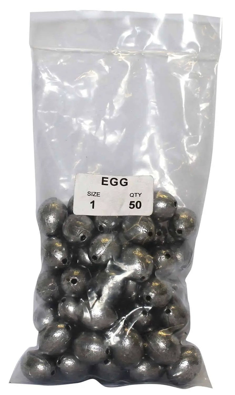 Fishing and Leisure SINKERS Egg Sinker Bulk Pack 1oz (50 per pack) Egg Sinker Bulk Pack 1oz Fishing And Leisure