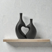 Frankly Cotton Heart Unity White Ceramic Vase Pair – view 2