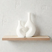 Frankly Cotton Heart Unity White Ceramic Vase Pair – view 1