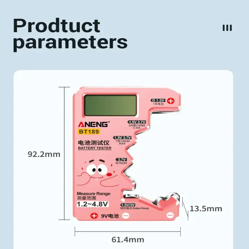 Universal Battery Tester for AA/AAA/C/D/9V/1.5V/3V (2 colours available) – view 2
