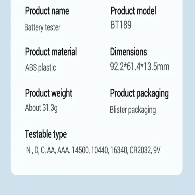 Universal Battery Tester for AA/AAA/C/D/9V/1.5V/3V (2 colours available) – view 9