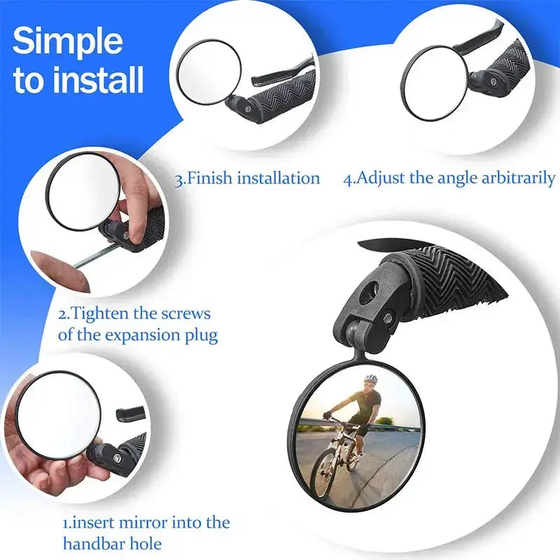 Habicare SS Universal Bicycle Rearview Mirror (1pc & 2pcs) Universal Bicycle Rearview Mirror (1pc & 2pcs)