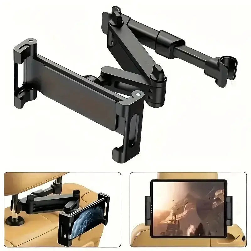 Universal Car Headrest Tablet & Phone Holder Mount (Black & Red) – view 3