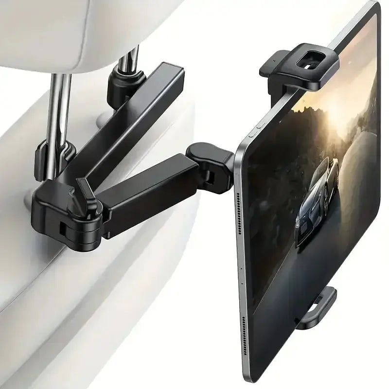Universal Car Headrest Tablet & Phone Holder Mount (Black & Red) – view 1