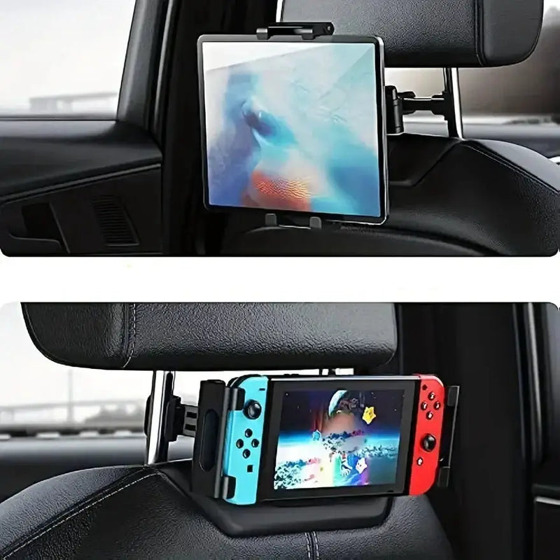 Universal Car Headrest Tablet & Phone Holder Mount (Black & Red) – view 6