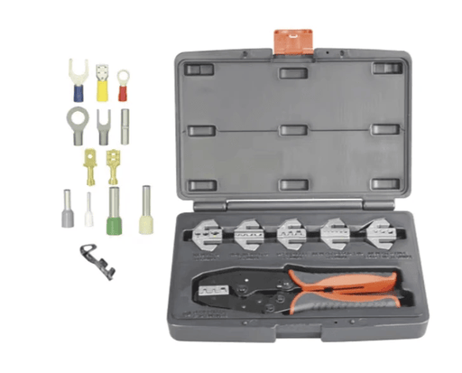 Upgrade NA7 Quick Change Ratcheting Crimper Set 7pc with Interchangeable Jaws for Electronics and Automotive DIY - In Store