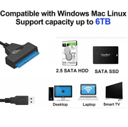 techplus USB 3.0 to SATA Adapter Cable 2.5 Inch 5Gbps 22 Pin USB 3.0 to SATA Adapter Cable 2.5 Inch 5Gbps 22 Pin | NZ