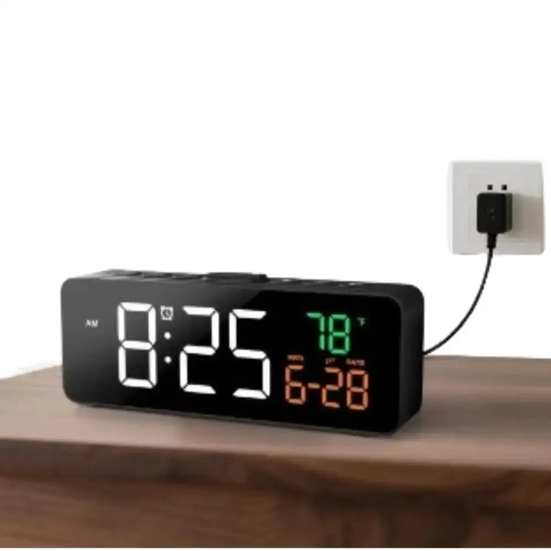 USB Digital Alarm Clock – TEMP & Date Display with 5-Level Brightness – view 8