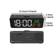 USB Digital Alarm Clock – TEMP & Date Display with 5-Level Brightness – view 2