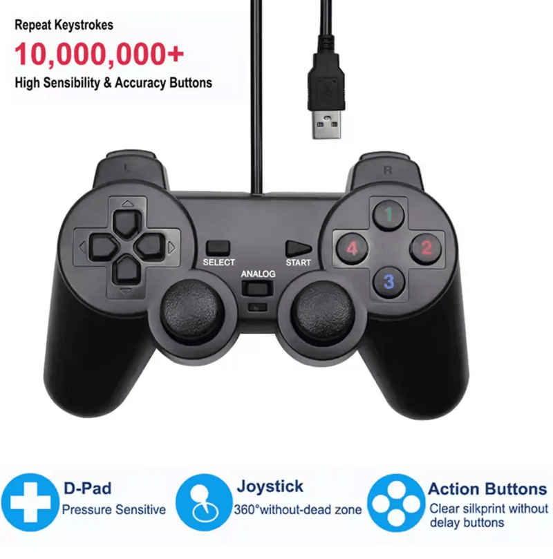 USB Wired Gaming Controller for PC & Laptop – Windows Gamepad – view 2