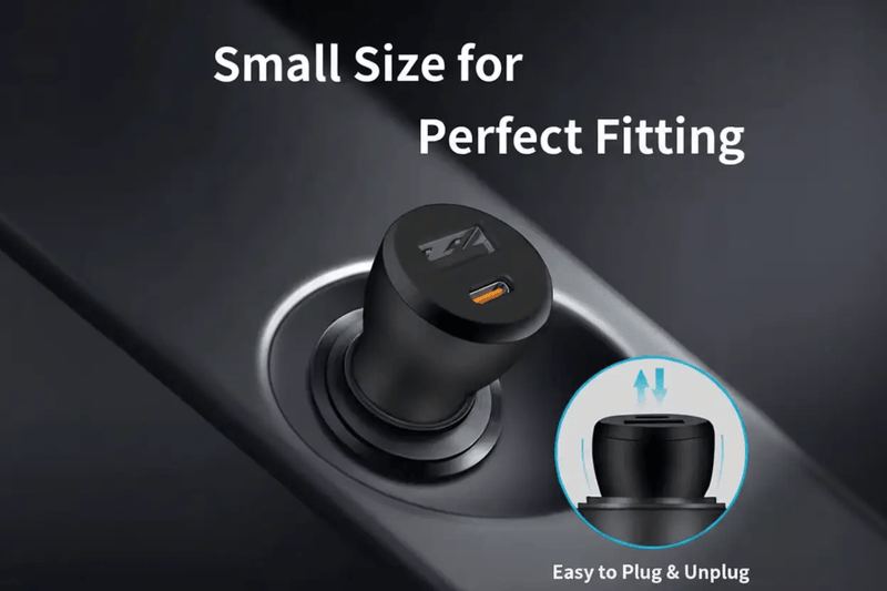 techplus Car Charger Type-C and USB Fast Charging Mobile Adapter TechPlus USB A USB C PD Car Charger Fast Charge